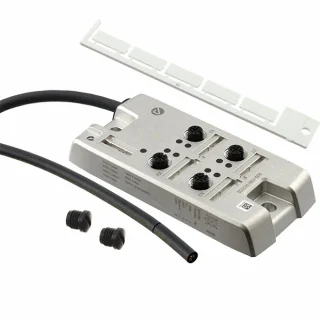 קופסת הסתעפות לסנסורים - ארבע יציאות M12 - כבל 5 מטר ALPHA CONNECT