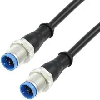 כבל לסנסורים - זכר M12 ~ זכר M12 - שמונה מגעים - 1 מטר TE CONNECTIVITY