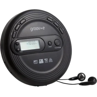 דיסקמן MP3 עם רדיו GROOV-E GV-PS210-BK - AM/FM GROOV-E