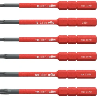 סט 6 ביטים כוכב למברגת מומנט נטענת - WIHA 42210 WIHA