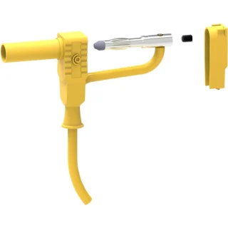 תקע בננה 4MM להברגה לכבל - בידוד צהוב - TENMA 72-13668 TENMA