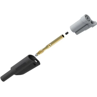 תקע בננה 4MM להברגה לכבל - בידוד שחור - TENMA 72-13692 TENMA