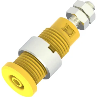 שקע בננה 2MM להברגה לפנל - בידוד צהוב - TENMA 72-13972 TENMA