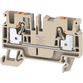 מחבר טרמינל בלוק לפס דין - 2WAY , 4MM² , 32A , 800V , GREY WEIDMULLER