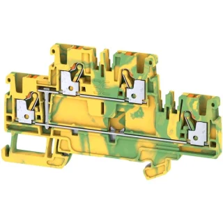 מחבר טרמינל בלוק לפס דין - 4WAY , 2.5MM² , 300A , 800V , YL/GN WEIDMULLER