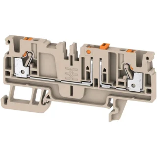 מחבר טרמינל בלוק לפס דין - 2WAY , 2.5MM² , 20A , 400V , GREY WEIDMULLER