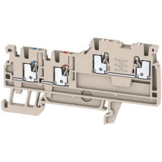 מחבר טרמינל בלוק לפס דין - 4WAY , 1.5MM² , 13.5A , 250V , GREY WEIDMULLER