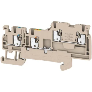 מחבר טרמינל בלוק לפס דין - 4WAY , 1.5MM² , 13.5A , 250V , GREY WEIDMULLER
