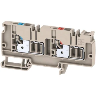 מחבר טרמינל בלוק לפס דין - 2WAY , 6MM² , 41A , 250V , GREY WEIDMULLER