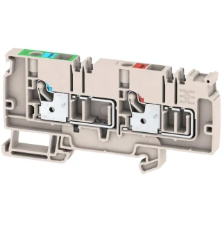 מחבר טרמינל בלוק לפס דין - 2WAY , 6MM² , 41A , 250V , GREY WEIDMULLER