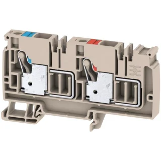 מחבר טרמינל בלוק לפס דין - 2WAY , 10MM² , 57A , 800V , GREY WEIDMULLER