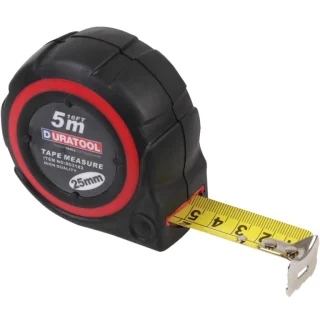 DURATOOL HEAVY DUTY TAPE MEASURE WITH IMPACT RESISTANT RUBBER COATED CASE