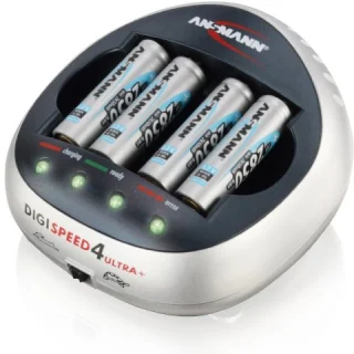 מטען אולטרה מהיר + 4 סוללות ANSMANN 4 ULTRA - 2850MAH ANSMANN