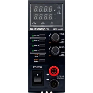 ספק כוח מעבדתי - (AUTO-RANGE (ADJ - יציאה אחת - (0.5-36V / 0-5A) MULTICOMP PRO
