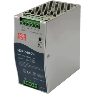 ספק כוח AC/DC לפס דין - 240W - 85V~264V ⇒ 24V / 10A MEAN WELL