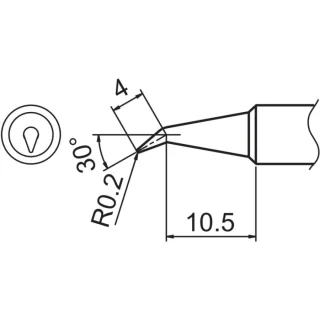 ראש מלחם - HAKKO T18-BR02 - BENT CONICAL 0.4MM HAKKO