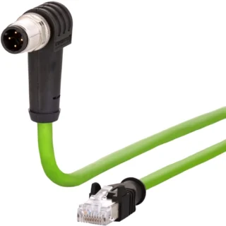 כבל תקשורת לסנסורים - זכר זוויתי M12 - ארבעה מגעים - 3 מטר METZ CONNECT