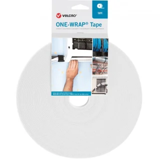 סרט קשירה לבן לכבלים (סקוטש) - VELCRO - 16MM X 25M VELCRO