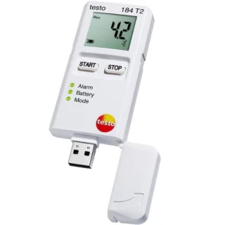אוגר נתונים - טמפרטורה , 40000 זכרונות , TESTO 184-T2 TESTO