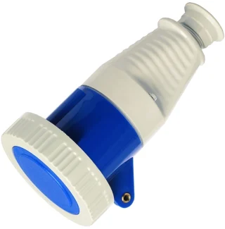 WALTHER ELECTRIC 230VAC 16A 2P+E BLUE INDUSTRIAL POWER CONNECTORS