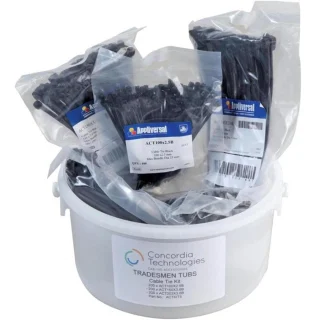 קיט אזיקונים שחורים מפלסטיק - 600 יחידות PRO-POWER