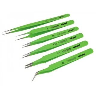 סט 6 פינצטות - מיוצרות מפלדת אל חלד מצופה אפוקסי - 6pc Epoxy Coated Tweezers ROLSON TOOLS