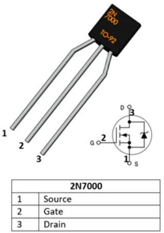 טרנזיסטור מסוג MOSFET (טרנזיסטור שדה) מסוג ערוץ 60V 0.2A - N DIOTEC SEMICONDUCTOR