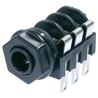 מחבר PL 6.35MM נקבה סטריאו להלחמה לפנל - שחור - NEUTRIK NEUTRIK