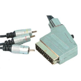 כבל PRO SIGNAL - SCART - 3XRCA IN/OUT 2M PRO-SIGNAL