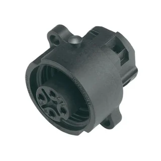 מחבר תעשייתי C016 - נקבה לפנל - 3 מגעים + הארקה AMPHENOL