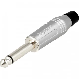 מחבר PL 6.35MM זכר להלחמה לכבל - מונו - כסוף - AMPHENOL AMPHENOL AUDIO