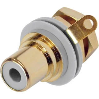 מחבר RCA נקבה להלחמה לפנל - בידוד לבן PRO-SIGNAL